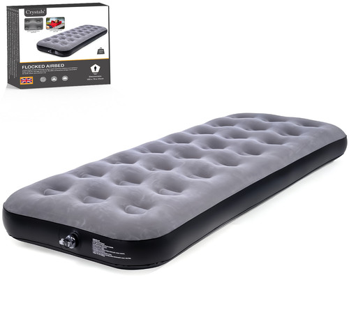 Single flocked camping airbed - flocked,