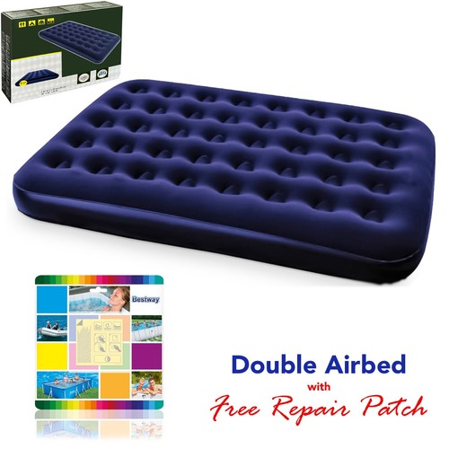 Double flocked camping airbed - flocked,